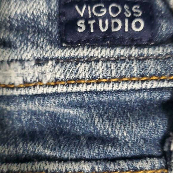 Vigoss Studio jeans women's size 7 / 8 blue The Ritz cropped skinny holes - Picture 4 of 16